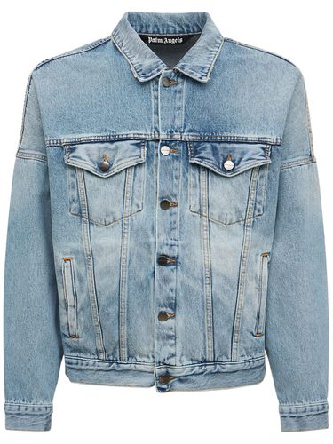 Veste En Denim De Coton Imprimé Logo - PALM ANGELS - Modalova