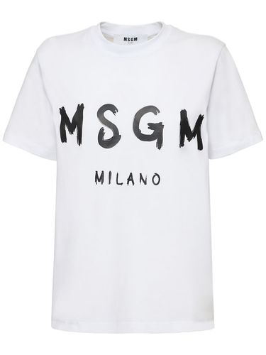 T-shirt À Imprimé Logo Brush Stroke - MSGM - Modalova