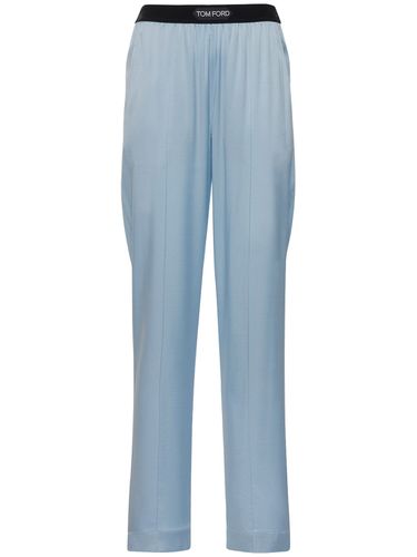 Pantalon De Pyjama En Satin De Soie À Logo - TOM FORD - Modalova