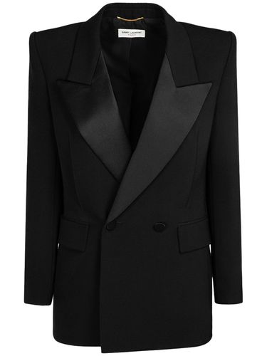 Veste De Costume En Grain De Poudre - SAINT LAURENT - Modalova