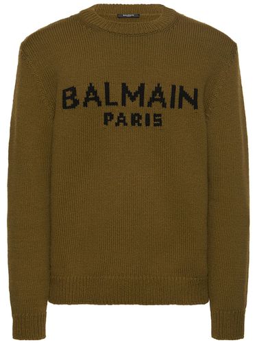 Pull-over À Col Ras-du-cou À Logo - BALMAIN - Modalova