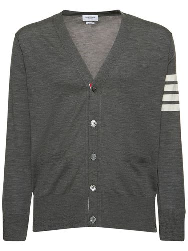 Cardigan En Maille De Laine Fine 4-bar - THOM BROWNE - Modalova