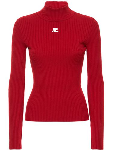 Pull-over En Maille De Viscose Mélangée À Logo - COURREGES - Modalova