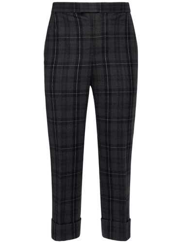 Pantalon En Flanelle De Laine Tartan - THOM BROWNE - Modalova