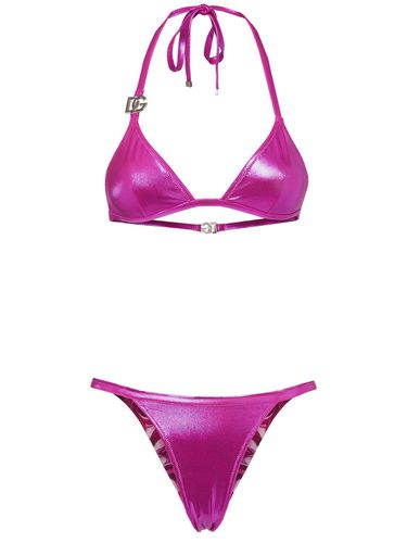 Bikini Triangle En Jersey Plastifié - DOLCE & GABBANA - Modalova