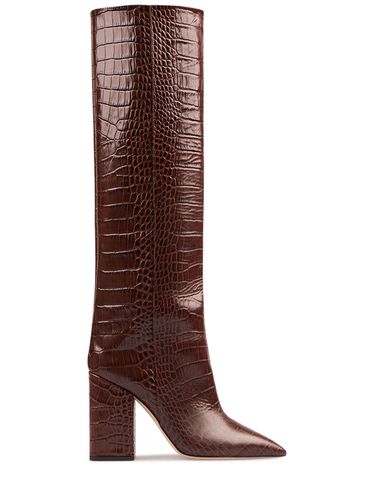 Bottes Hautes En Cuir Imprimé Croco Anja 100 Mm - PARIS TEXAS - Modalova