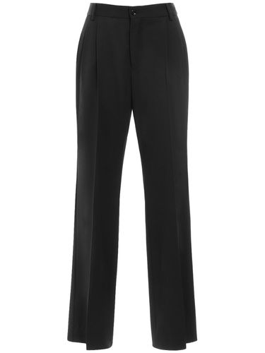 Pantalon Évasé En Laine Stretch Taille Haute - DOLCE & GABBANA - Modalova