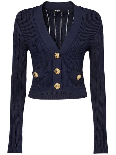 Cardigan Court En Maille De Viscose - BALMAIN - Modalova