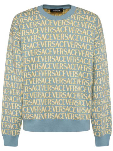 Pull-over En Coton À Monogramme - VERSACE - Modalova