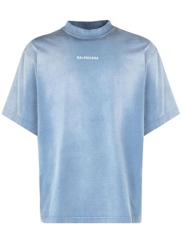 T-shirt En Jersey De Coton Brodé - BALENCIAGA - Modalova