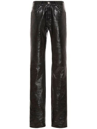 Pantalon Droit En Cuir Verni Taille Mi-haute - ALESSANDRA RICH - Modalova