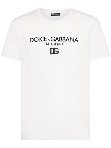 T-shirt En Coton À Logo - DOLCE & GABBANA - Modalova