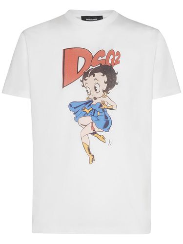 T-shirt En Coton Imprimé Betty Boop - DSQUARED2 - Modalova