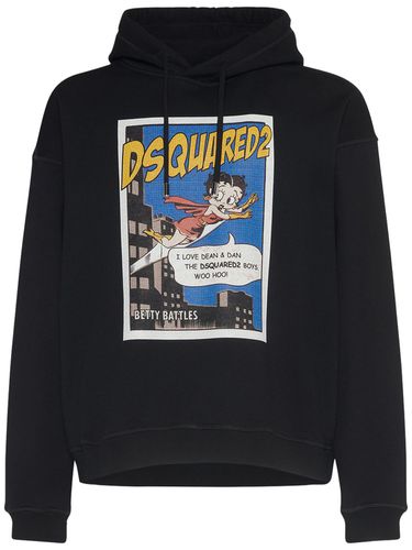 Sweat En Coton Imprimé Betty Boop À Capuche - DSQUARED2 - Modalova