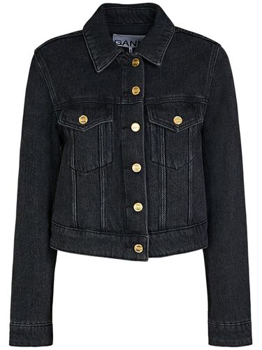 Veste Courte En Denim De Coton Épais - GANNI - Modalova