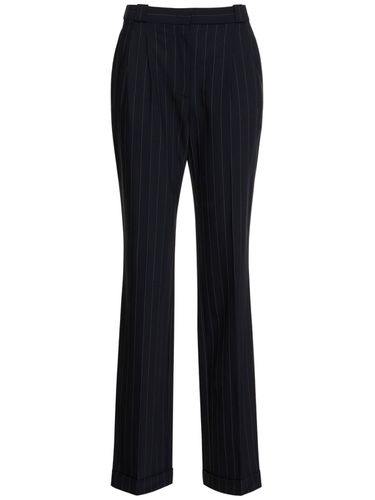 Pantalon Taille Haute En Laine À Fines Rayures - ALBERTA FERRETTI - Modalova