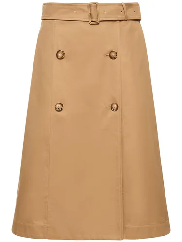 Jupe Midi En Gabardine De Coton Baleigh - BURBERRY - Modalova