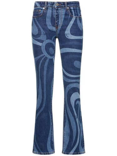 Jean Droit En Denim Imprimé Marmo - PUCCI - Modalova