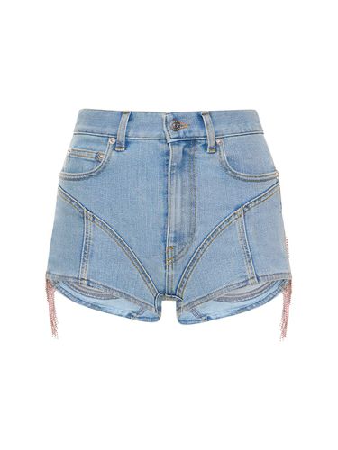 Lvr Exclusive - Short En Denim À Franges - MUGLER - Modalova