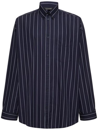 Chemise Oversize En Coton Mélangé À Rayures - BALENCIAGA - Modalova