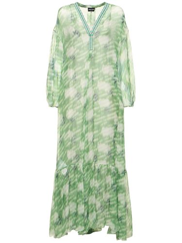 Robe Caftan En Georgette De Soie Imprimée - GIORGIO ARMANI - Modalova