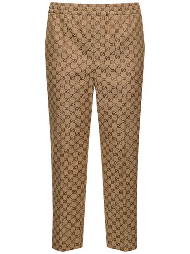 Pantalon En Coton Mélangé Gg - GUCCI - Modalova