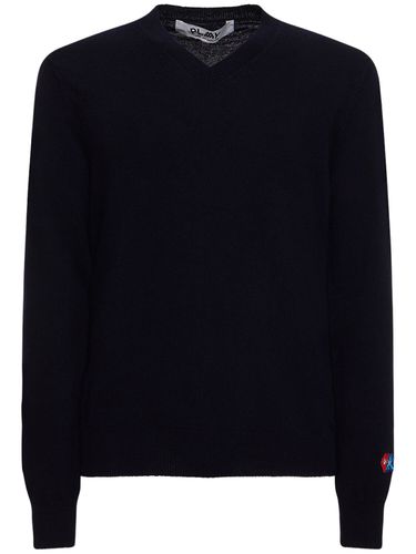 Pull-over Col En V En Laine À Logo - COMME DES GARÇONS PLAY - Modalova