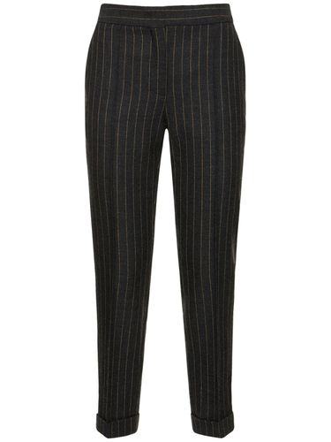 Pantalon Droit En Laine À Fines Rayures - MOSCHINO - Modalova