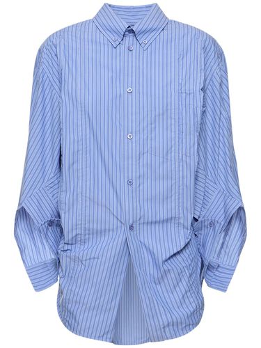 Chemise À Manches Torsadées En Coton Mélangé - BALENCIAGA - Modalova