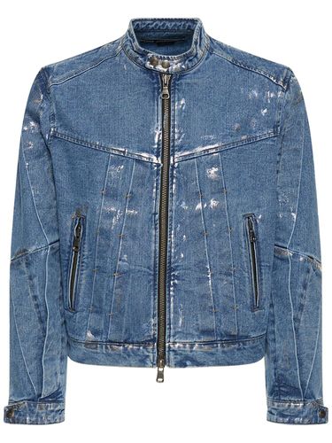 Veste De Motard En Denim Ciré - ANDERSSON BELL - Modalova