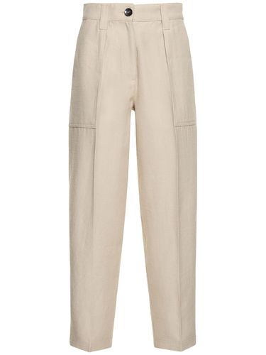 Pantalon Loose En Drill De Lin Et Laine - GIORGIO ARMANI - Modalova