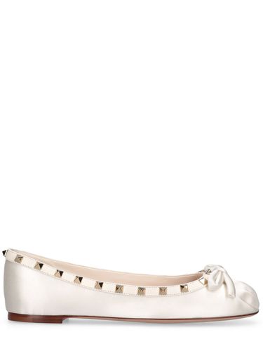 Ballerines En Satin Et Cuir Rockstud 5 Mm - VALENTINO GARAVANI - Modalova