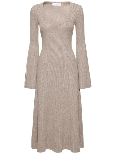 Robe Midi Évasée En Maille De Cachemire Mélangé - MICHAEL KORS COLLECTION - Modalova