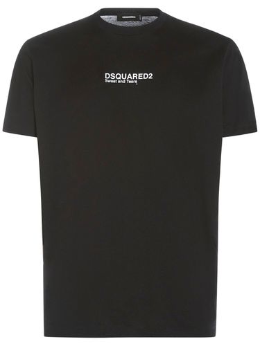 T-shirt En Jersey De Coton Imprimé Logo - DSQUARED2 - Modalova