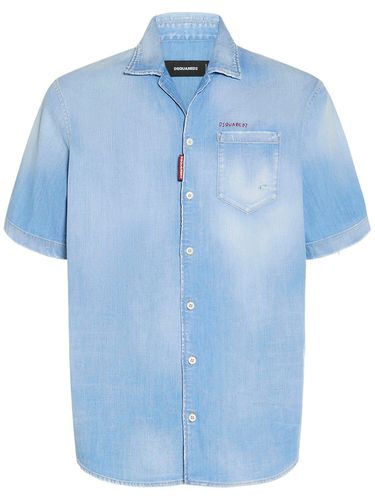 Chemise Manches Courtes En Denim - DSQUARED2 - Modalova