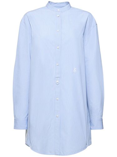 Chemise Sans Col En Popeline De Coton À Rayures - JIL SANDER - Modalova