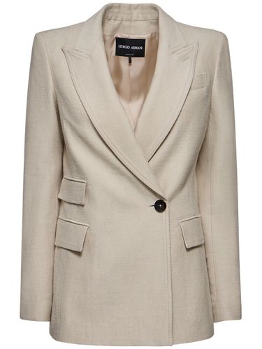 Veste En Drill De Lin Et Laine - GIORGIO ARMANI - Modalova