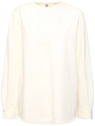 Chemise En Sergé De Coton Sans Col - TOTEME - Modalova