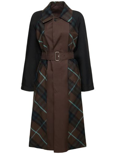 Manteau En Gabardine De Coton À Carreaux - BURBERRY - Modalova