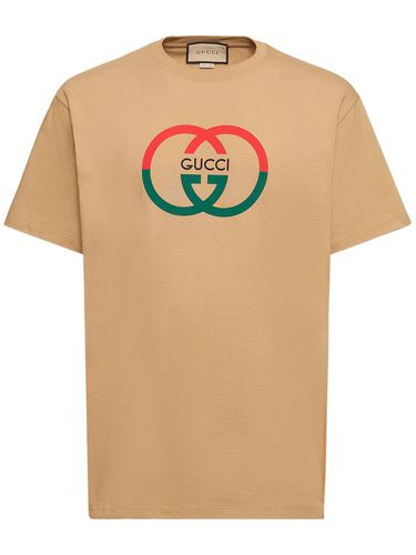 T-shirt En Jersey De Coton Gg - GUCCI - Modalova