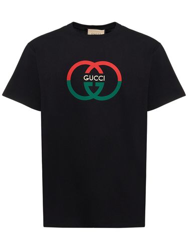 T-shirt En Jersey De Coton Gg - GUCCI - Modalova