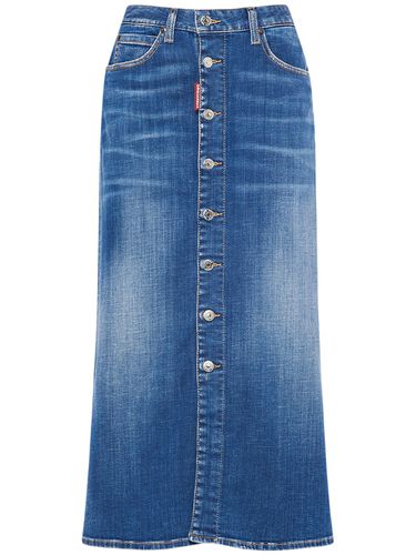 Jupe Midi Boutonnée En Denim Taille Mi-haute - DSQUARED2 - Modalova