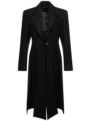 Manteau Midi Sergé De Laine Mélangée - MUGLER - Modalova