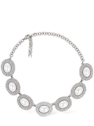 Collier En Cristaux Et Fausses Perles Ovales - ALESSANDRA RICH - Modalova