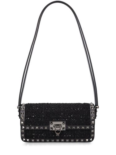 Sac Porté Épaule En Bouclé E/w Rockstud - VALENTINO GARAVANI - Modalova