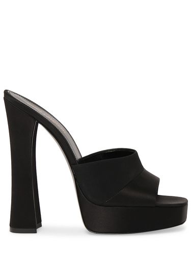 Sandales Mules En Crêpe De Satin Boogie 110 Mm - SAINT LAURENT - Modalova