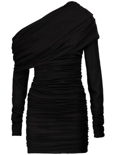 Robe Asymétrique Drapée En Soie - SAINT LAURENT - Modalova