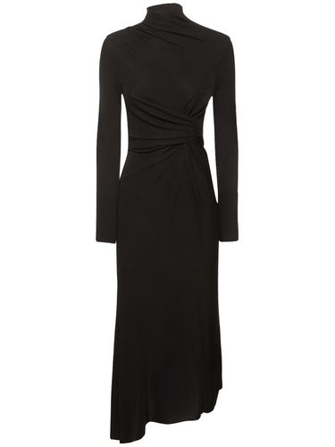 Robe Midi Asymétrique Drapée À Col Montant - VICTORIA BECKHAM - Modalova