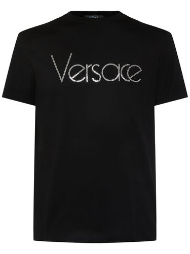 T-shirt À Logo Brodé Versace - VERSACE - Modalova