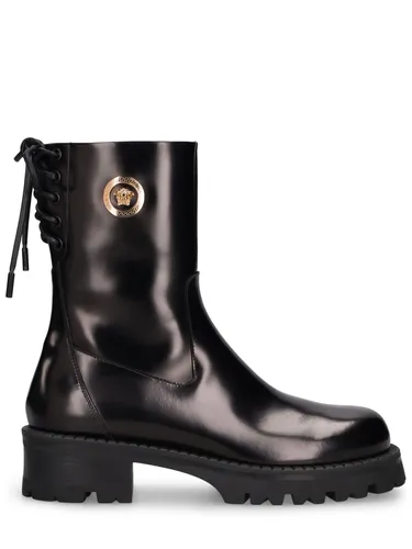 Bottines En Cuir 35 Mm - VERSACE - Modalova